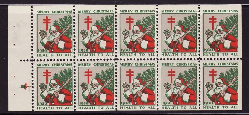  1930-1.4xB, WX55d, 1930 U.S. Christmas Seals Booklet Pane, pos 3