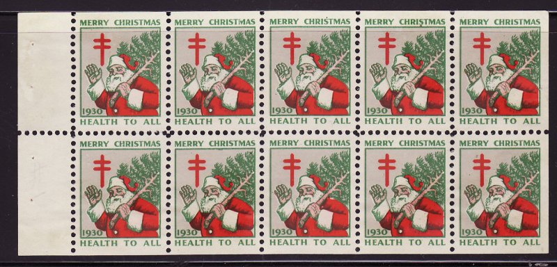  1930-1.4xA, WX55d, 1930 U.S. Christmas Seals Booklet Pane, pos 2