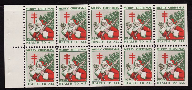  1930-1.4xA, WX55d, 1930 U.S. Christmas Seals Booklet Pane, pos 4