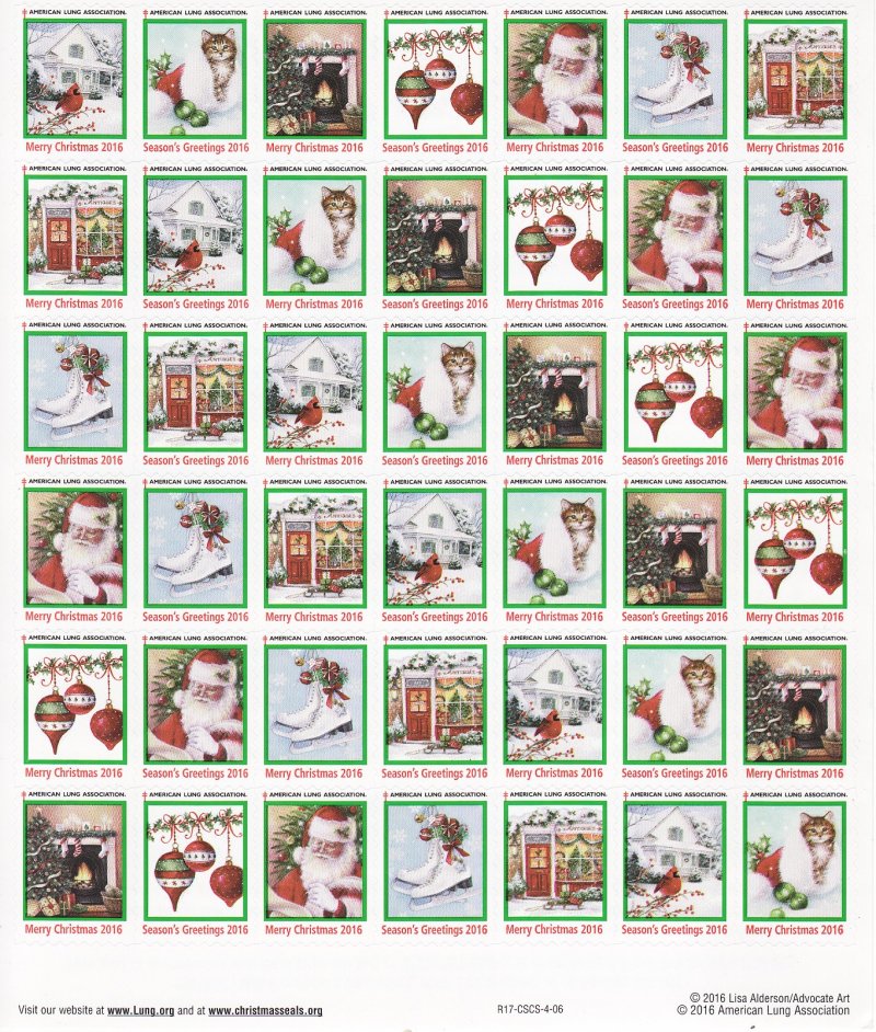 116-T1x, 2016 U.S. Christmas Seals Test Designs Sheet, R17-CSCS-4-06