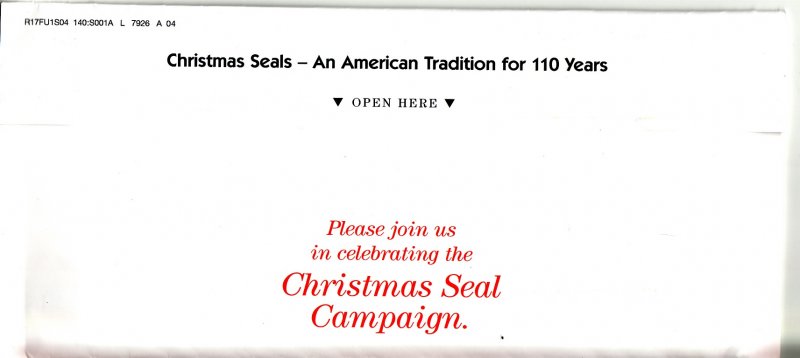 116-1.1env, 2016 ALA U.S National Design Christmas TB Seal Renewal Campaign Envelope, Oregon Return Address, reverse of envelope