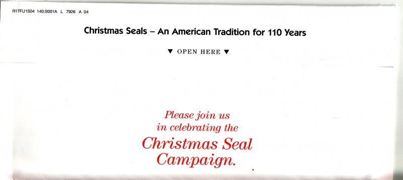 116-1.1env, 2016 ALA National Design U.S. Christmas Seal Renewal Campaign Envelope, Oregon Return Address, reverse of envelope