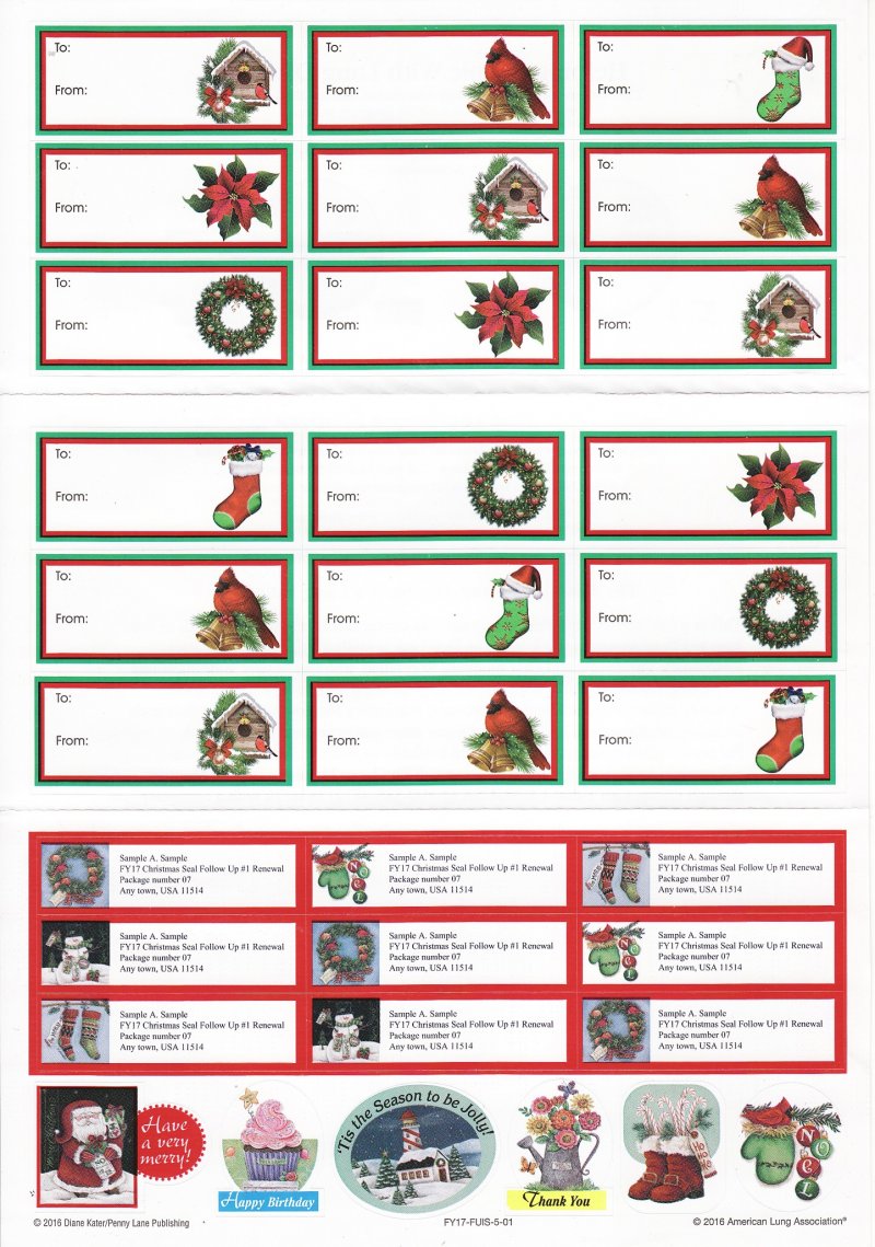 116-1.6x2, 2015 Gift Tags, Address Labels, Christmas Stickers
