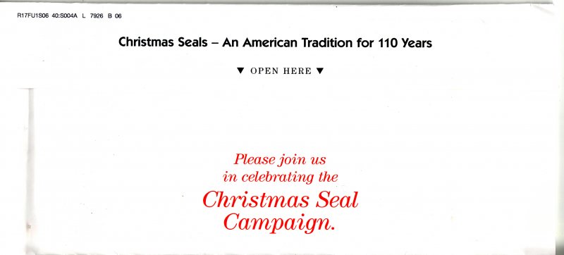 116-1.5env, 2016 ALA U.S National Design Christmas TB Seal Renewal Campaign, Florida, reverse of envelope