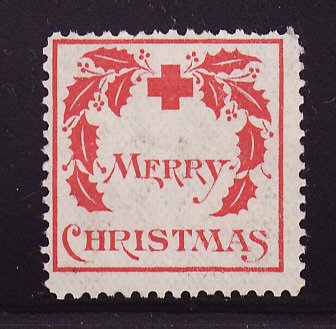7-1, WX1, 1907 U.S. Red Cross Christmas Seal, Type 1, no gum, AVG