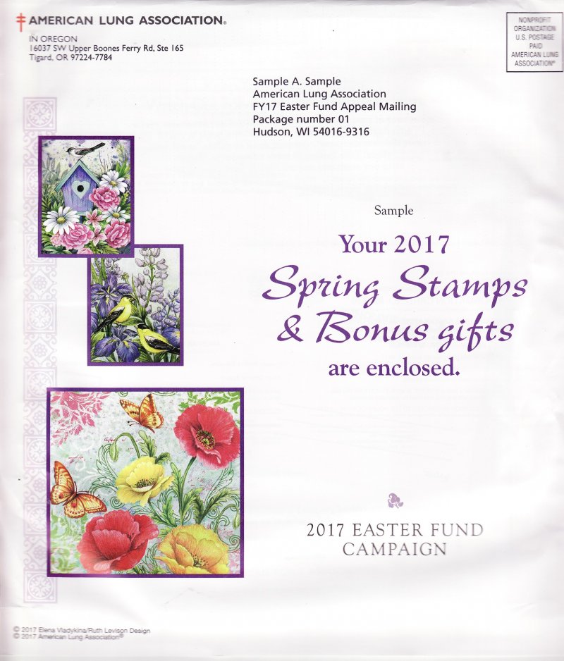 117-S1.1pac, 2017 ALA National Design U.S. Spring Charity Seal Easter Fund Packet 