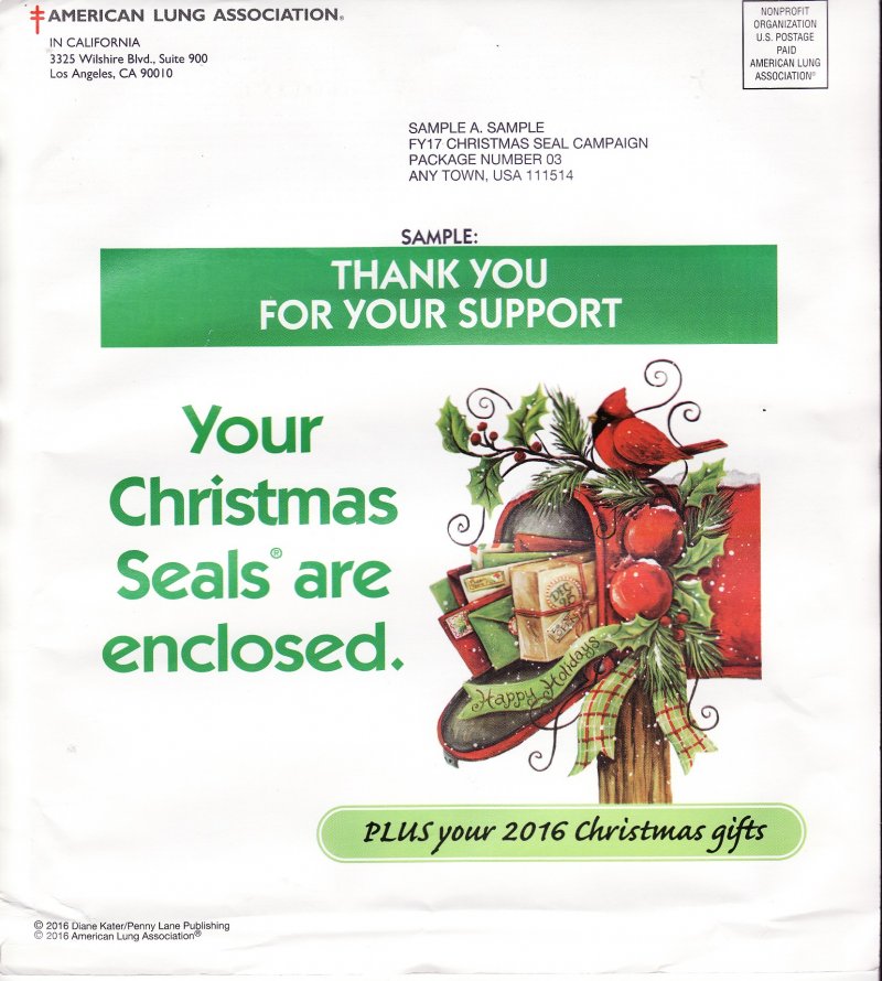  116-1.2pac, 2016 ALA National Design U.S. Christmas Seal Packet