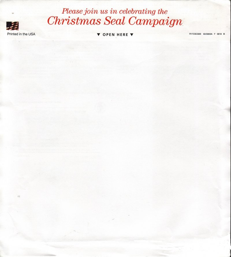 116-1.2pac, 2016 ALA National Design U.S. Christmas Seal Packet, reverse of packet