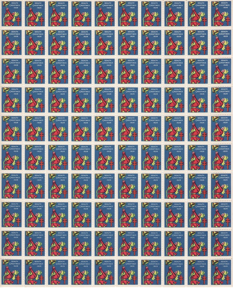    29-1.1x, WX49a, 1929 U.S. Christmas Seals Sheet, VBG, perf 12