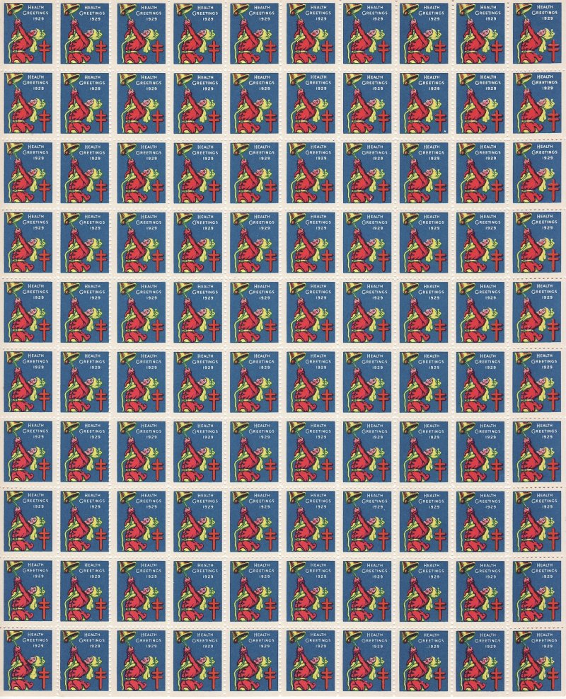    29-1.1x, WX49a, 1929 U.S. Christmas Seals Sheet, VBG, perf 12