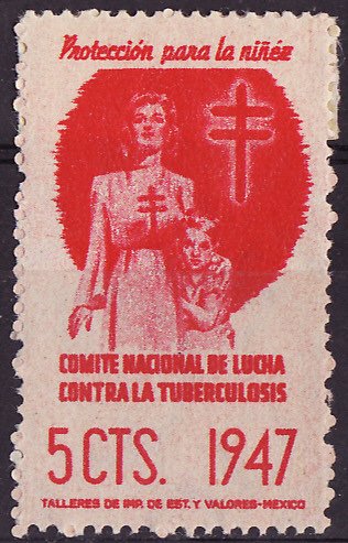  Mexico 5, 1947 Mexico TB Charity Seal