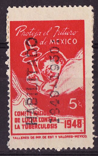  Mexico 7.1, 1949 Mexico TB Charity Seal, Type 1