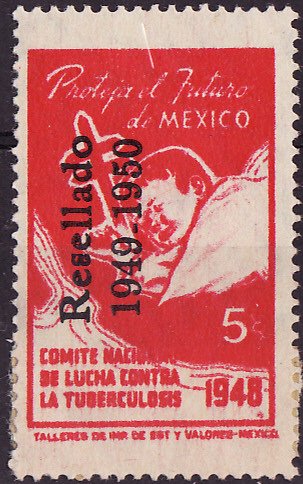  Mexico 7.3, 1949 Mexico TB Charity Seal, Type 3