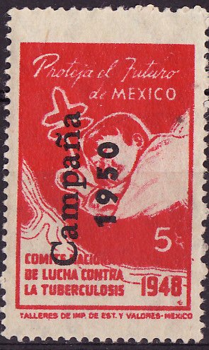  Mexico 8.1, 1950 Mexico TB Charity Seal, Type 1