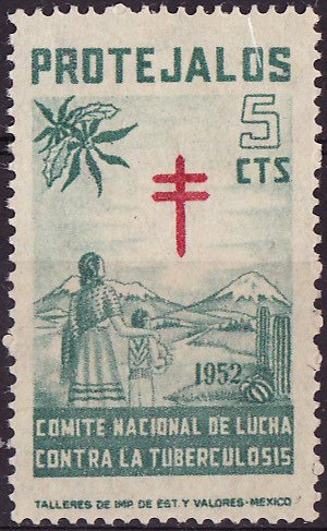 Mexico 10, 1952 Mexico TB Charity Seal