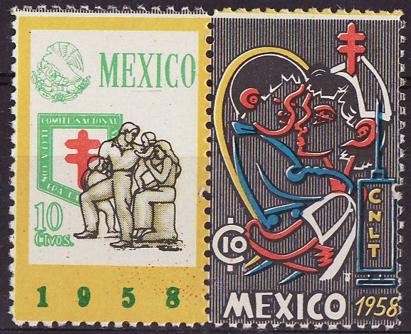 Mexico 16.1, 16.2, 1958 Mexico TB Charity Seals