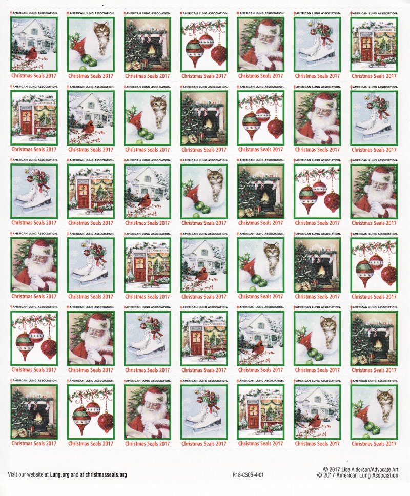   117-1x1, WX375, 2017 U.S. National Christmas Seals Sheet, R18-CSCS-4-01