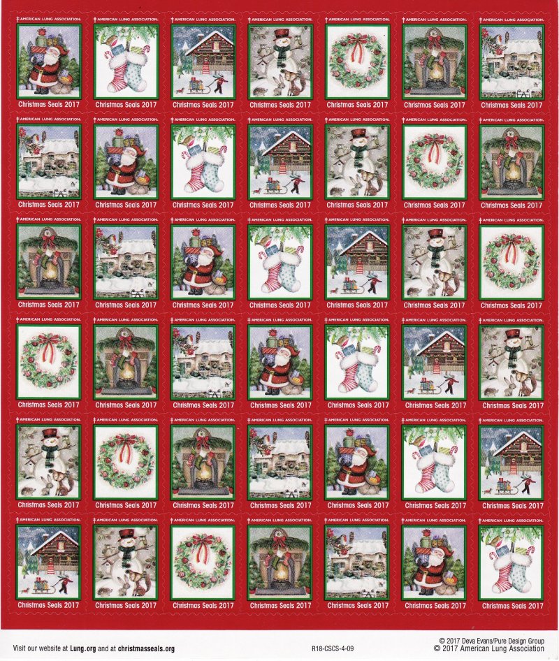 117-T1x, 2017 U.S. Christmas Seals Test Designs Sheet, R18-CSCS-4-09