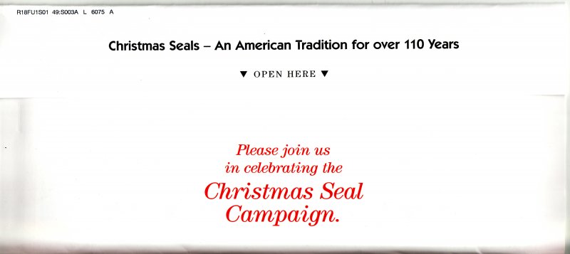 117-1.1env, 2017 ALA U.S. National Design Christmas TB Seal Renewal Campaign, reverse of envelope