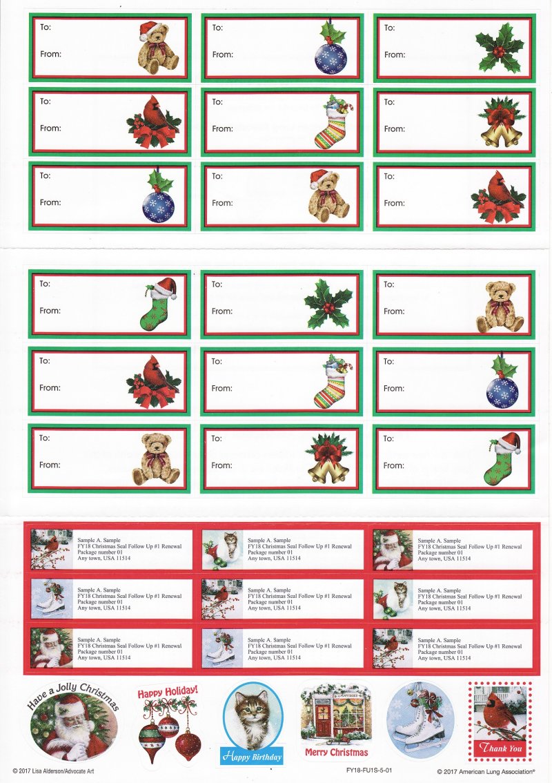 117-1.6x2, 2017 Gift Tags, Address Labels, Christmas Stickers