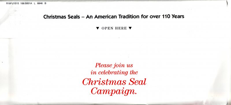 117-1.2env, 2017 ALA U.S National Design Christmas TB Seal Renewal Campaign, reverse of envelope