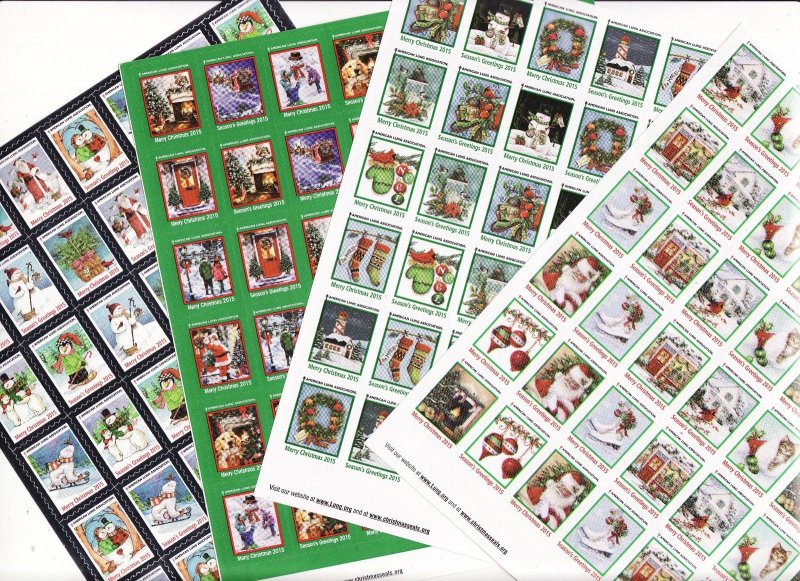   2015 U.S. Christmas Seals Test Designs Sheet Collection