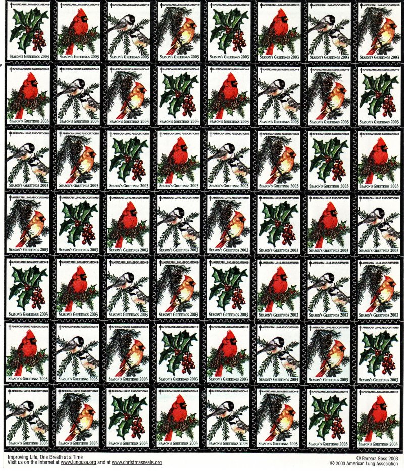 2003-6x, 2003 U.S. National Christmas Seals Sheet