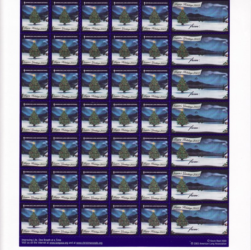 2003-T1.2x, 2003 U.S. Christmas Seals Test Designs Sheet