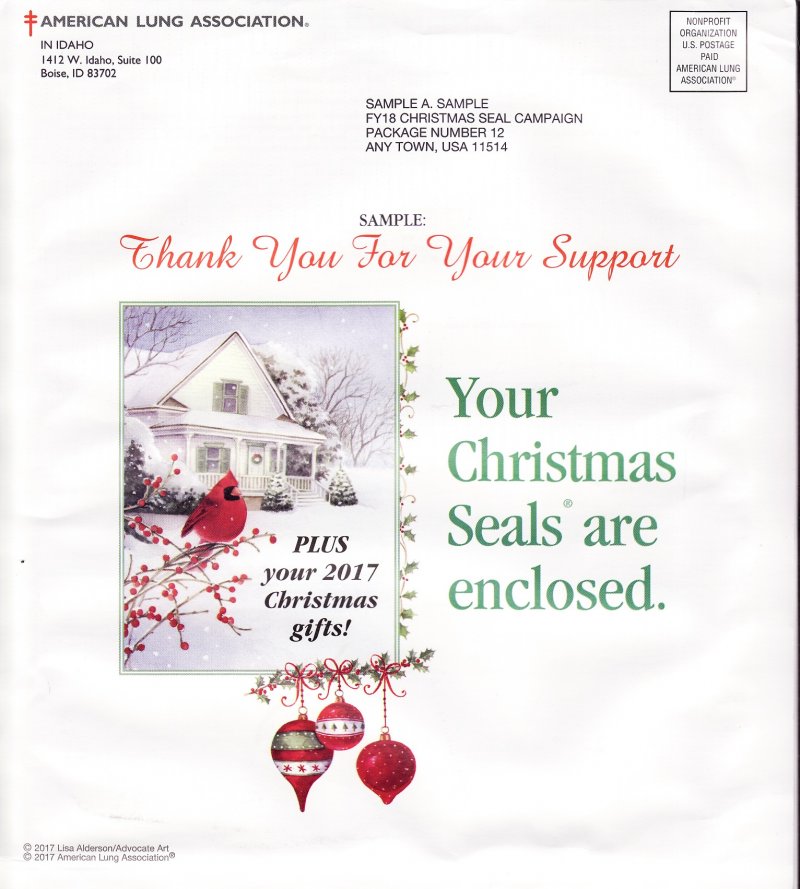 117-1.4pac, 2017 ALA National Design U.S. Christmas Seal Packet