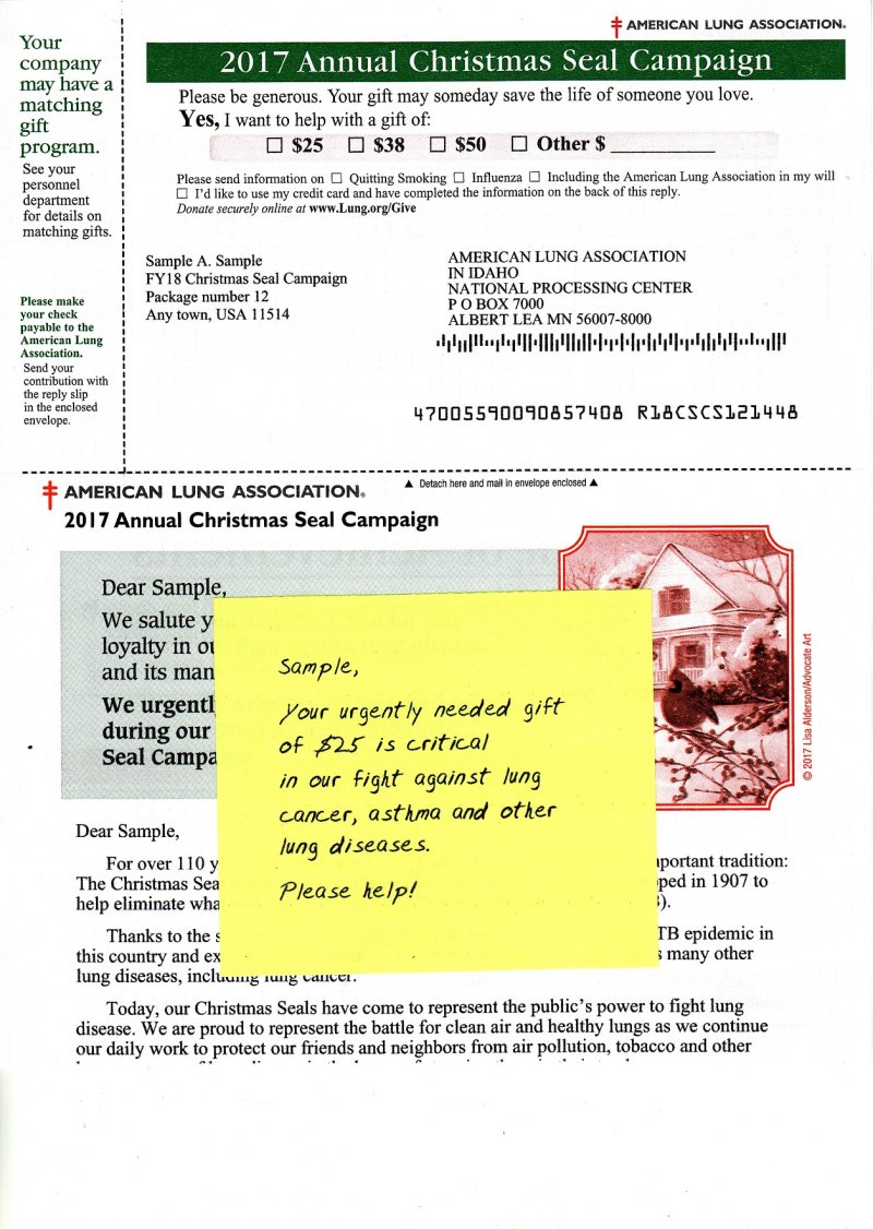 ACL117-1.5, 2017 Sample ALA Annual Christmas Seal Campaign Letter
