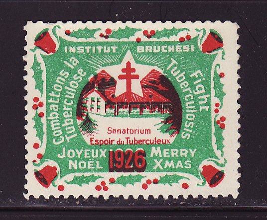  Canada 98, 1926 Bruchesi Institute Montreal Quebec Canada TB Charity Seal 