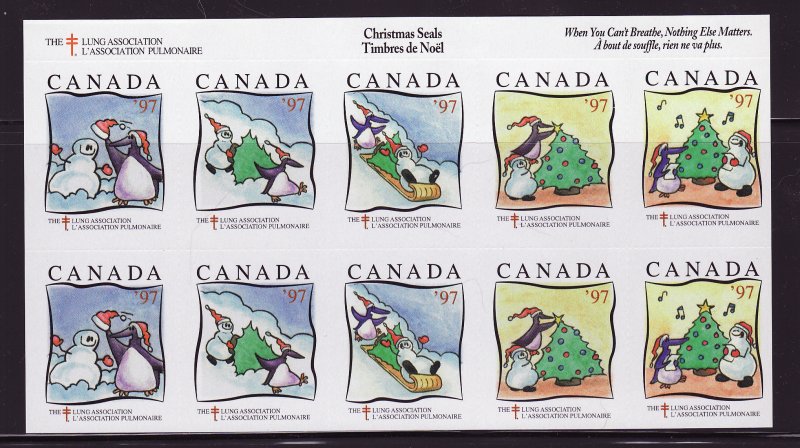 Canada 82Ux, 1997 CLA Canada Christmas Charity Seals Sheet