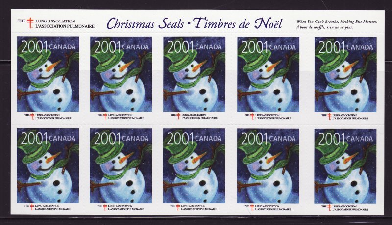 Canada 82Ccx, 2001 CLA Canada Christmas Charity Seals Sheet 