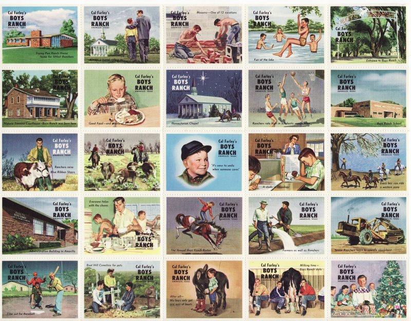 Cal Farley 10-640.09x, 1959 Cal Farley Boys Ranch Charity Seals Sheet