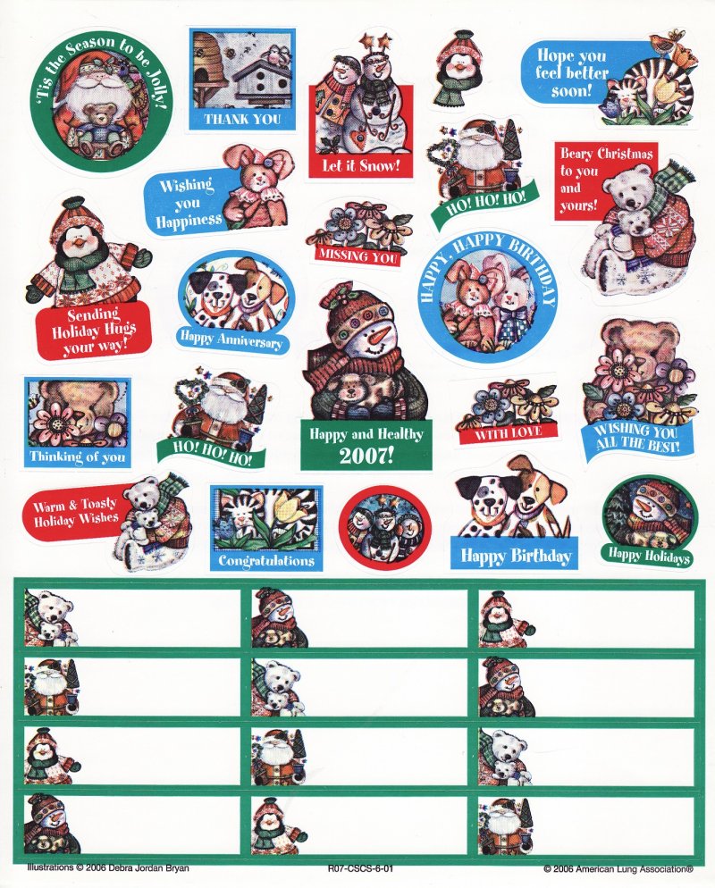 2006-1.6x1A, 2006 ALA Christmas Seal Stickers & Labels, R07-CSCS-6-01