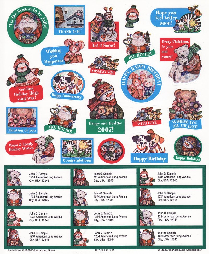 2006-1.6x1B, 2006 ALA Christmas Seal Stickers & Labels, R07-CSCS-6-01