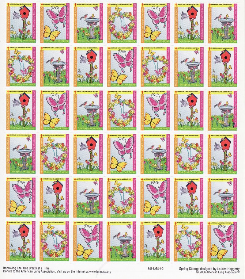  106-S1x1, 2006 ALA National Design U.S Spring Charity Seals Sheet R06-EASS-4-01