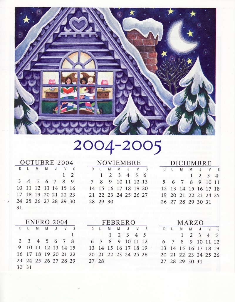 CL104-1.2, 2004-2005 ALA U.S. Christmas Seals Themed Calendar, Spanish Text 