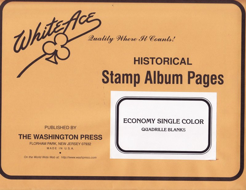     White Ace Economy Quadrille Blank Stamp Album Pages