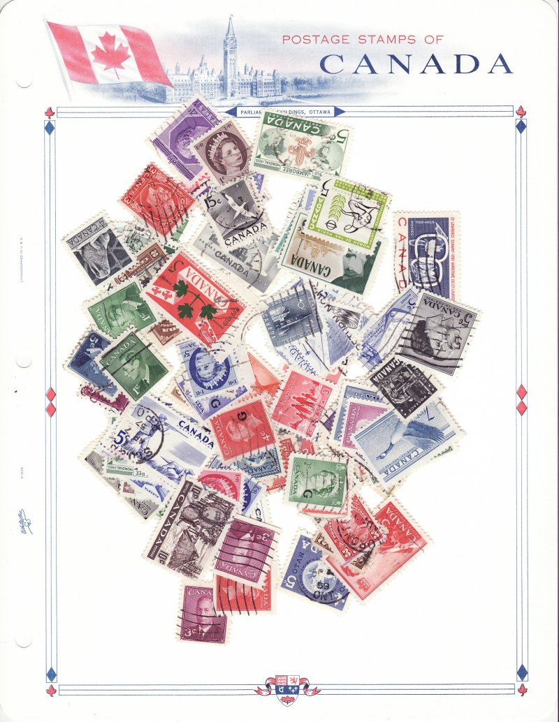 Canada Stamp Collection Kit with White Ace Album Pages & Canada Stamps