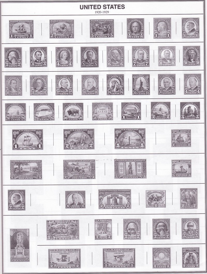 Harris Patriot U.S. Postage Stamp Album, sample page