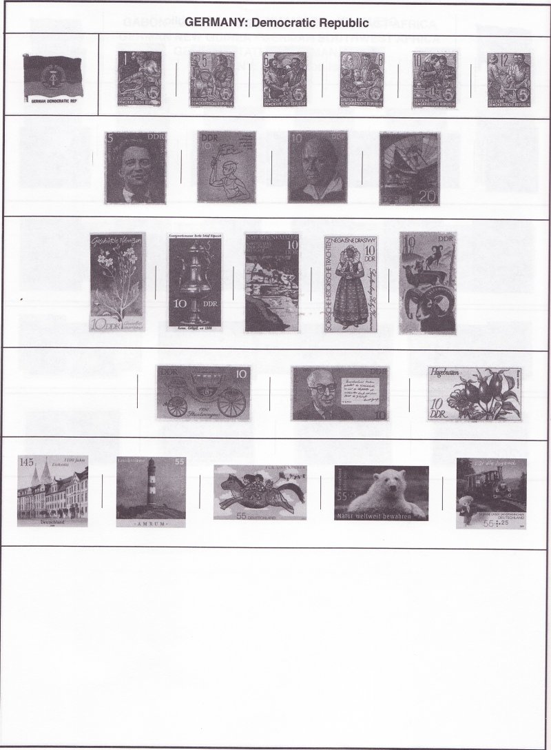 H.E. Harris & Co., Explorer Worldwide Postage Stamp Album, sample page