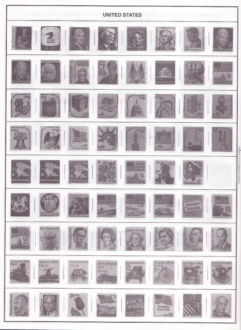 H.E. Harris & Co., Explorer Worldwide Postage Stamp Album, sample page