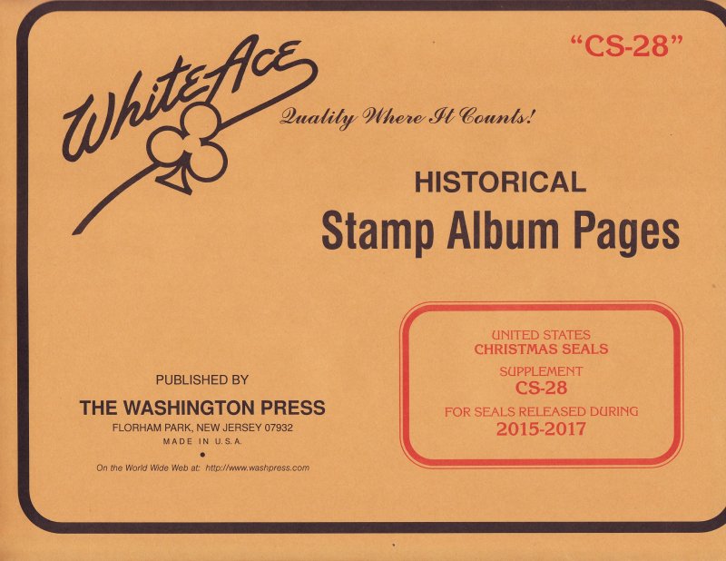        White Ace U.S. Christmas Seal Album Pages, Supplement CS-28, 2015-2017