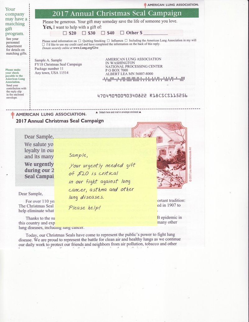 ACL117-1.5, 2017 ALA Annual Christmas Seal Campaign Letter