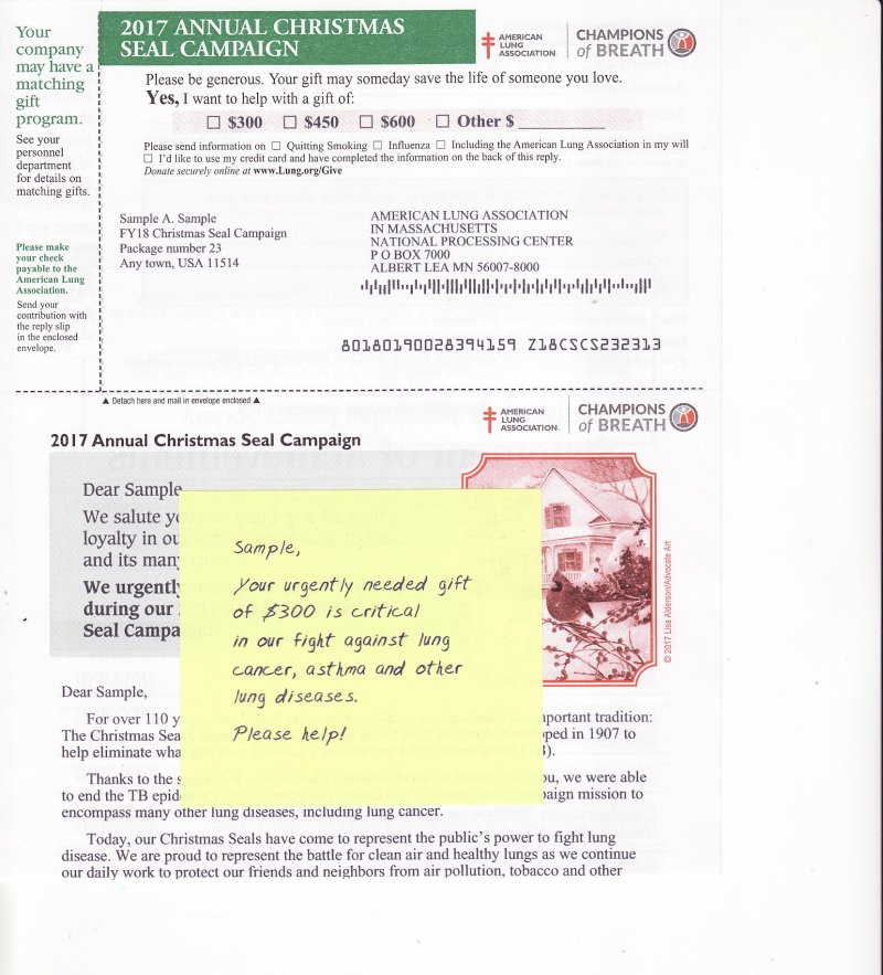 ACL117-1.6, 2017 ALA Annual Christmas Seal Campaign Letter