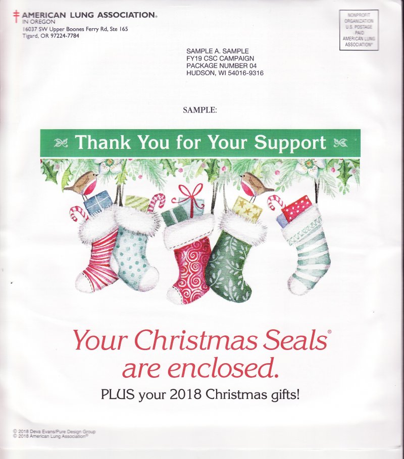118-1.1pac, 2018 ALA U.S. National Design Christmas TB Seal Packet