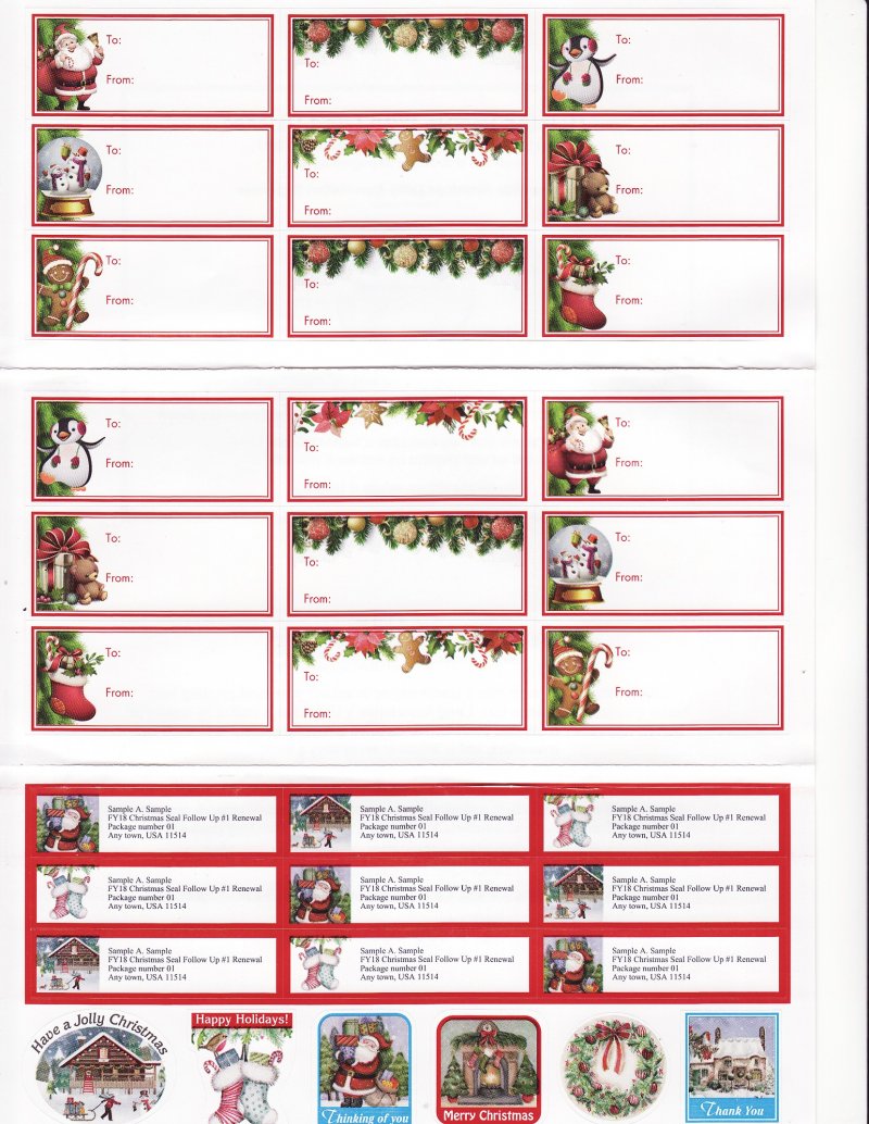 118-1.6x2, 2018 Gift Tags, Address Labels, Christmas Stickers
