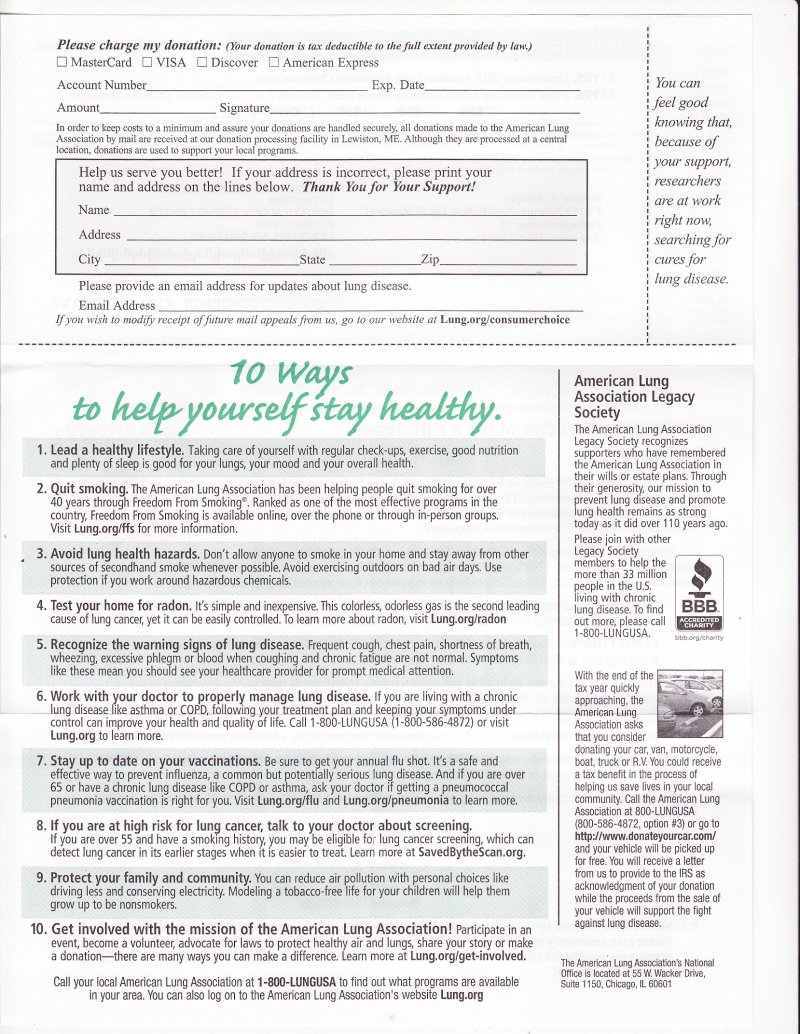 2018 U.S. Christmas Seal Renewal Campaign Letter, Lewiston, ME, return address, reverse of letter