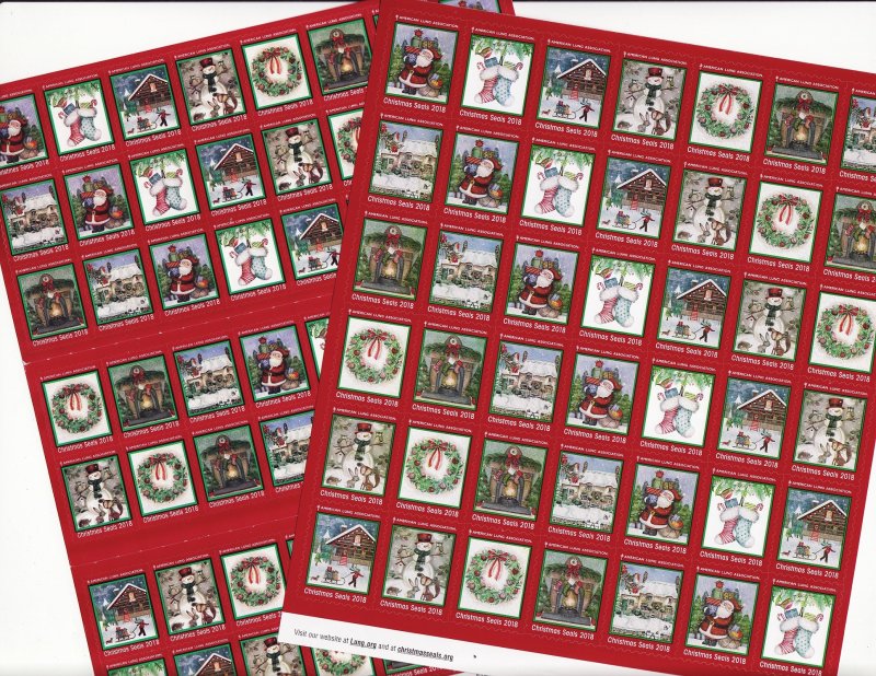   2018 ALA National Design U.S. Christmas Seals Sheet Collection  
